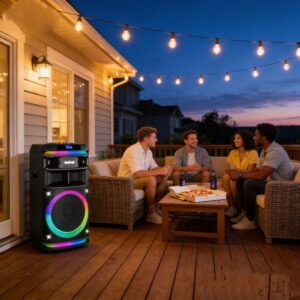 portable party speaker for outdoor backyard use 
