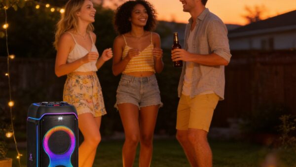 portable party speaker for outdoor picnic use