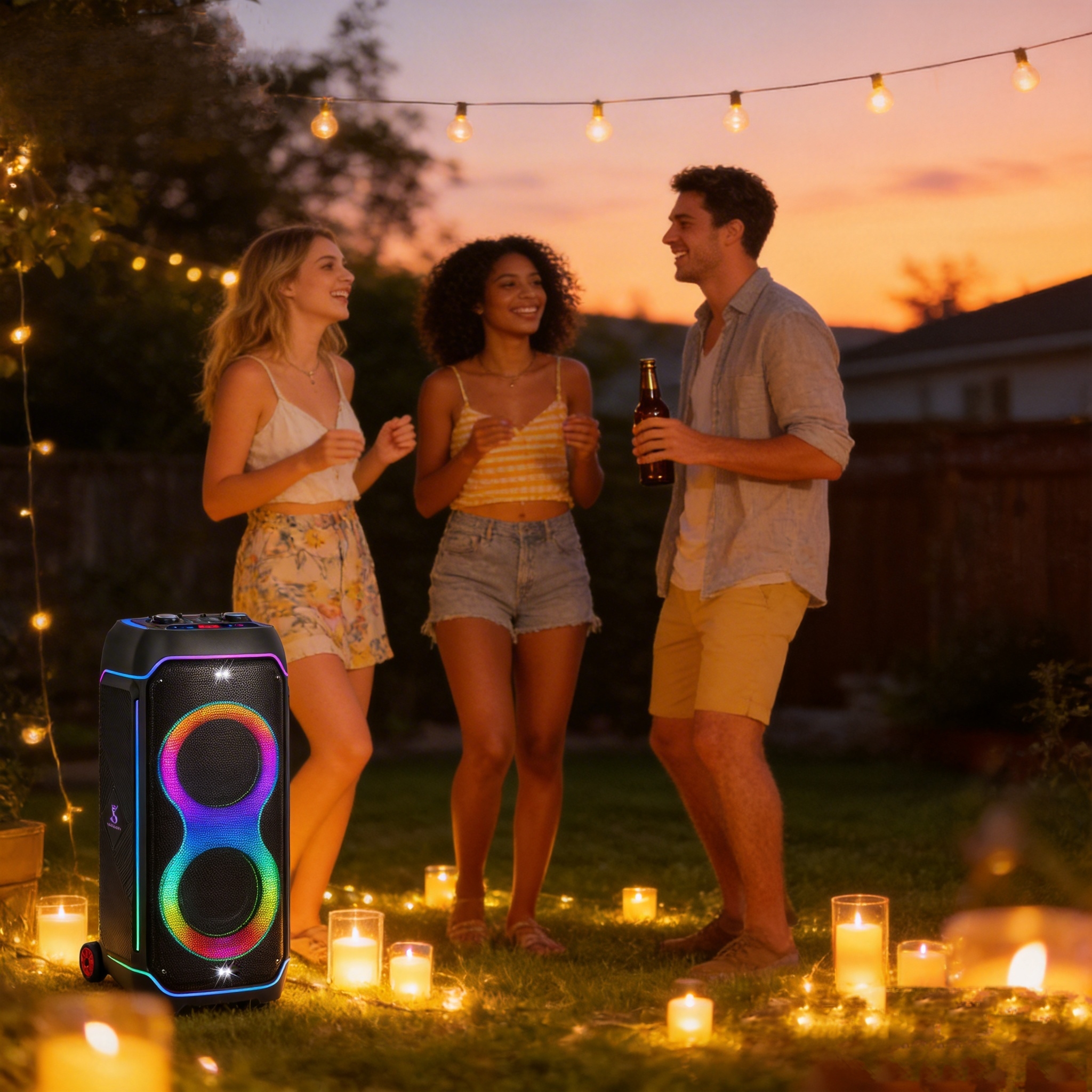 portable party speaker for outdoor picnic use