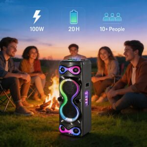 portable party speaker for outdoor watt battery size use