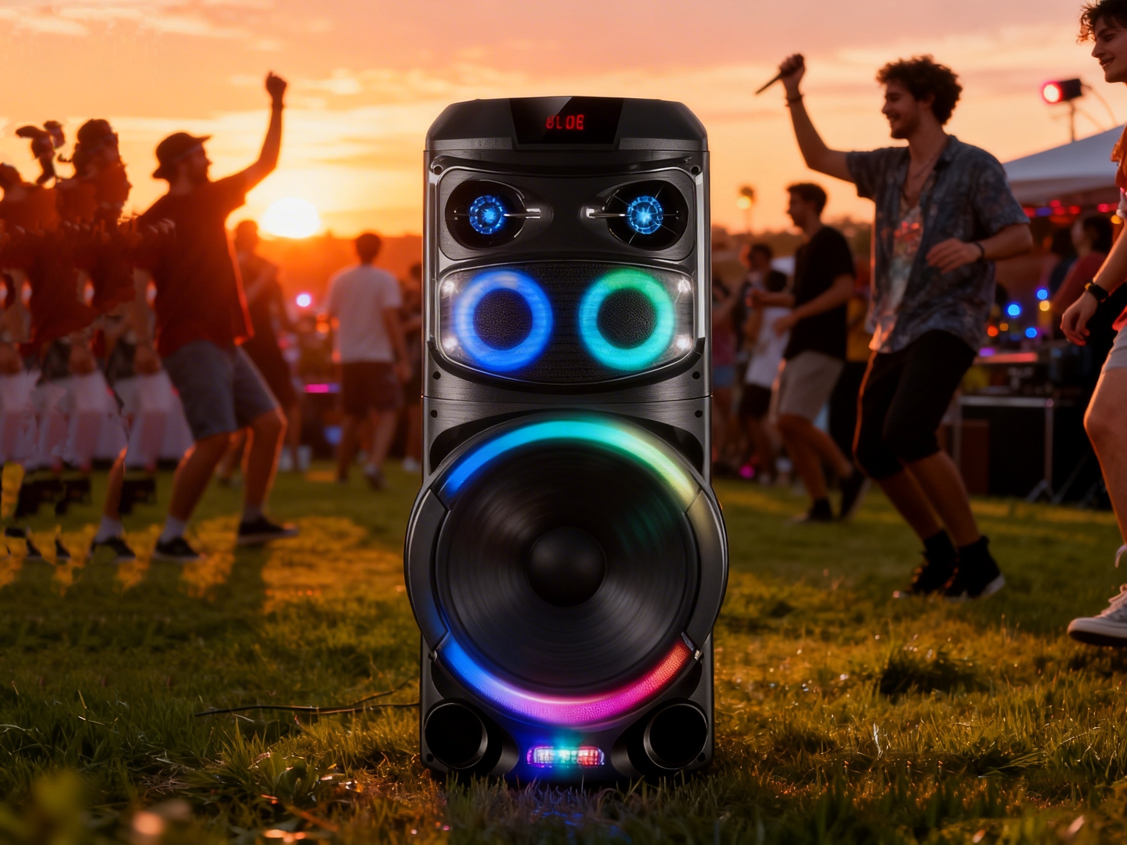 portable party speaker for backyard and indoor use
